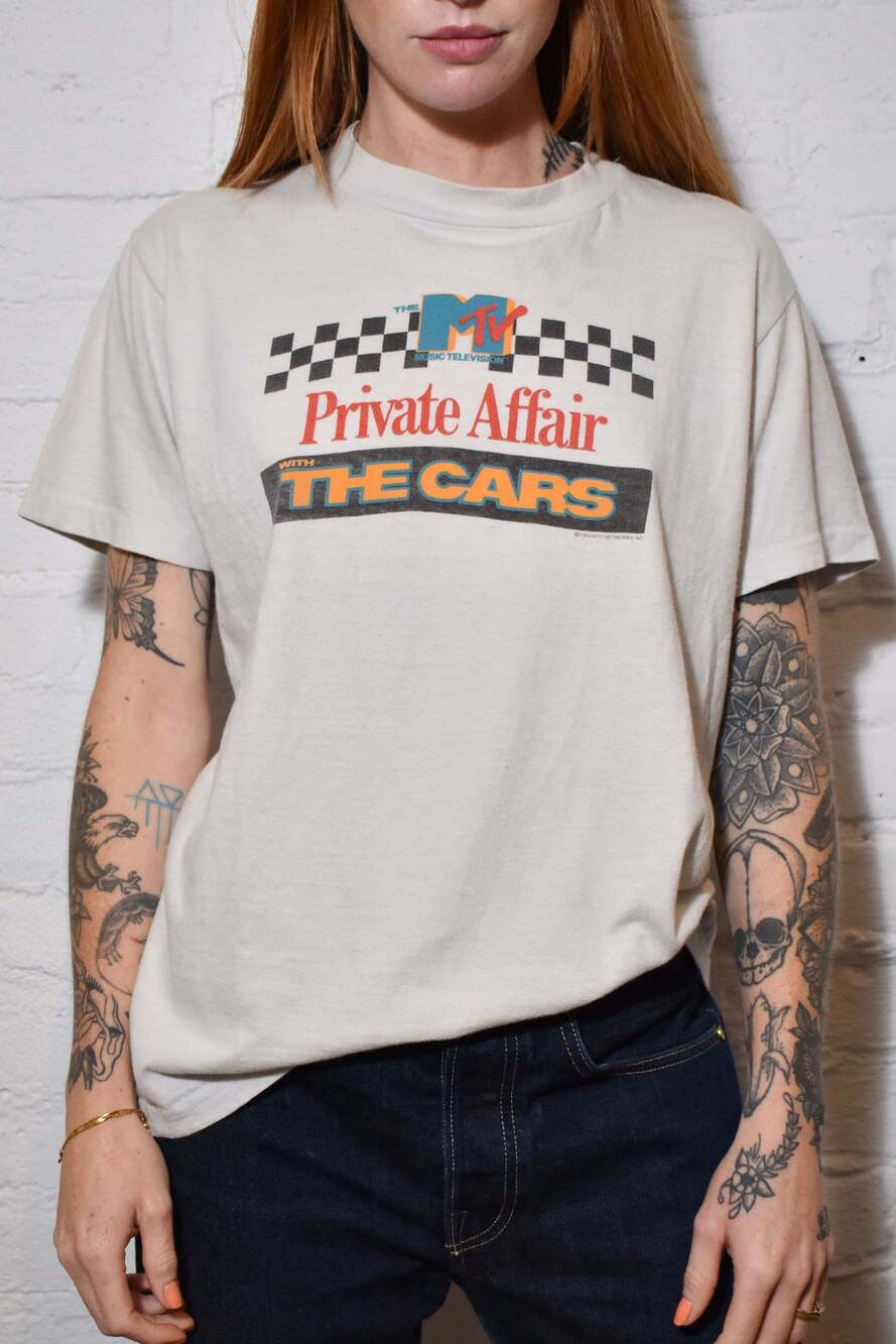 Retro 1984 Private Affair With The Cars MTV T-shirt